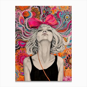 Girl With Headphones Canvas Print