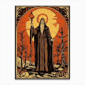 The Hermit Tarot Card, Vintage 3 Canvas Print