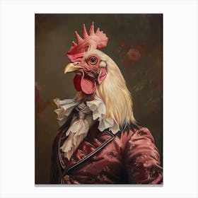 Victorian Animals Portrait, Royal Chicken Vintage Print, Dressed Animal Altered Art, Renaissance Animal Printable Art, Animal Lover Gift Canvas Print