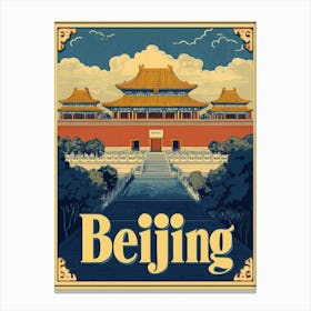 Aihrgdesign A Vintage Travel Poster Of Beijing Featuring The Canvas Print