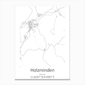 Holzminden,Germany Minimalist Map Canvas Print