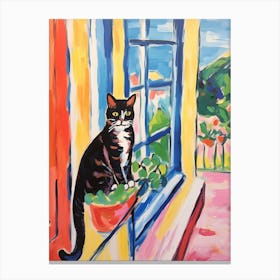 Painting Of A Cat In Nice France 3 Canvas Print
