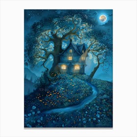 House In The Moonlight Canvas Print