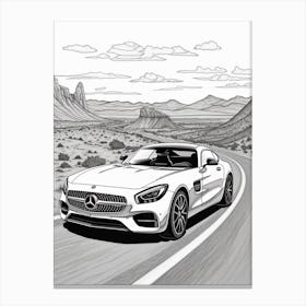 Mercedes Benz Amg Gt Coast Drawing 3 Canvas Print