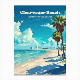 Clearwater Beach Florida Beautiful Art Illustration Canvas Print