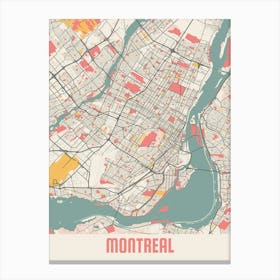 Montreal Map Poster Canvas Print