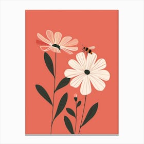 Bee On A Flower Canvas Print