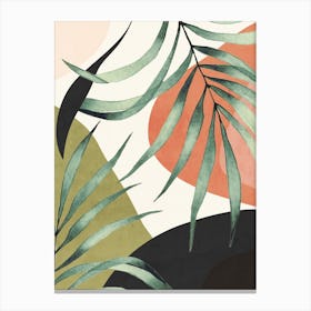 Modern Abstract Art Tropical Leaves 6 Canvas Print