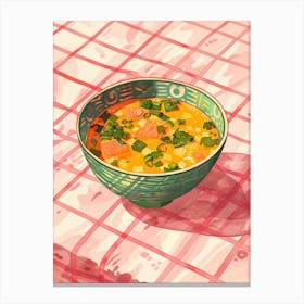 Pink Breakfast Food Miso Soup 4 Canvas Print