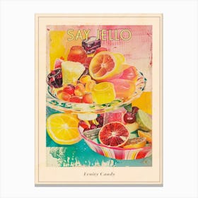 Fruity Jelly Candy Retro Collage 1 Poster Canvas Print
