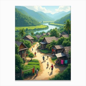 Village In Vietnam Canvas Print