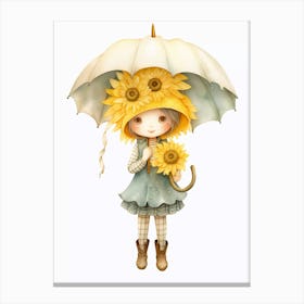 Sunflower Girl Canvas Print