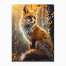 Fox In The Forest 5 Canvas Print