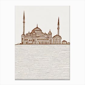 Galata Tower Istanbul Boho Landmark Illustration Canvas Print