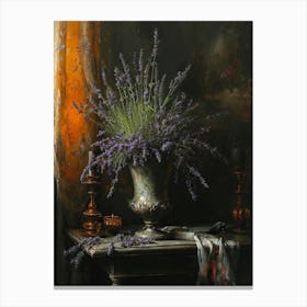 Baroque Floral Still Life Lavender 1 Canvas Print