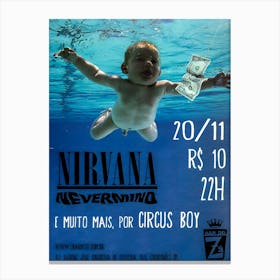 Nirvana Nevermind Muito Mais, Por Circus Boy Poster Canvas Print