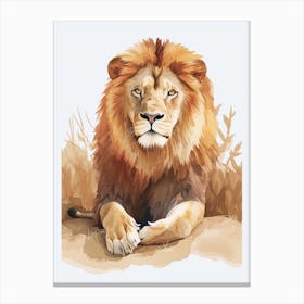 African Lion Resting In The Sun Clipart 1 Canvas Print