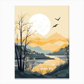 Landscape With Birds Canvas Print