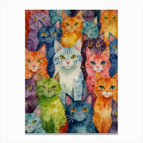 Rainbow Cats Canvas Print