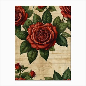 Roses On Paper Canvas Print