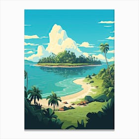 Seychelles, Flat Illustration 3 Canvas Print