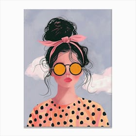 Girl With Sunglasses 8 Canvas Print