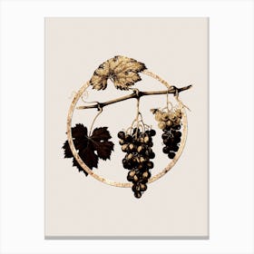 Gold Ring Summer Grape Glitter Botanical Illustration n.0018 Canvas Print