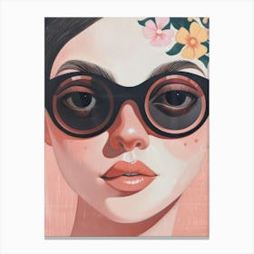 Girl In Sunglasses 25 Canvas Print