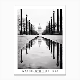 Poster Of Washington Dc, Usa, Black And White Analogue Photograph 2 Canvas Print