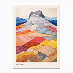 Ben Hope Scotland Colourful Mountain Illustration Poster Canvas Print