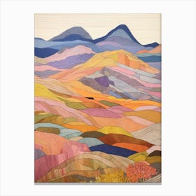 Beinn Bheoi Scotland Colourful Mountain Illustration Canvas Print