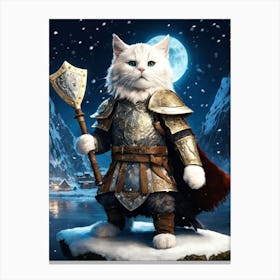 Cat In Armor 1 Canvas Print