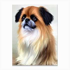 Pekingese Watercolour dog Canvas Print
