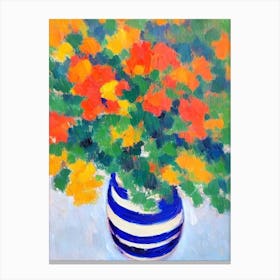 Orange Flowers In A Vase Matisse Inspired Flower Canvas Print
