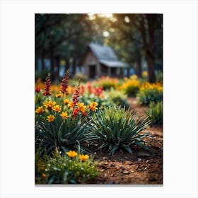 Colorful Flowers In The Garden Canvas Print