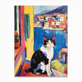 Painting Of A Cat In Fethiye Turkey 2 Canvas Print