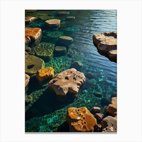 Rocks In The Water Canvas Print