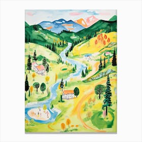 Montage Deer Valley   Park City, Utah   Resort Storybook Illustration 1 Canvas Print