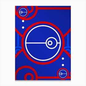 Geometric Abstract Glyph in White on Red and Blue Array n.0018 Canvas Print