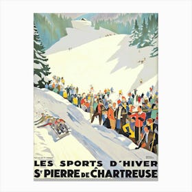 Vintage Ski Sport, Switzerland Canvas Print
