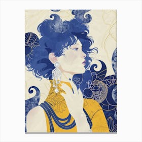 Girl With Blue Hair 5 Canvas Print