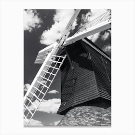 Black And White Windmill Canvas Print