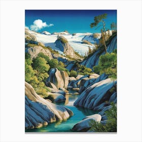 River In The Mountains Canvas Print