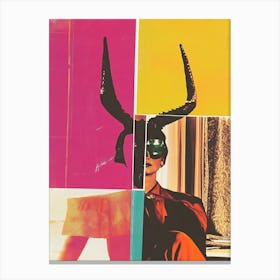 'Devil Horns' Collage Canvas Print