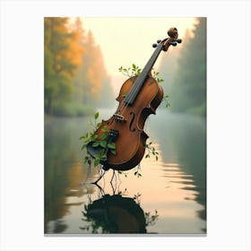 Violin In Water Canvas Print