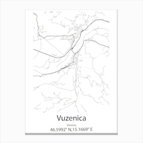 Vuzenica,Slovenia Minimalist Map Leinwandbilder