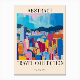 Abstract Travel Collection Poster Hong Kong China 5 Canvas Print