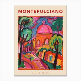 Montepulciano Italia Travel Poster Canvas Print