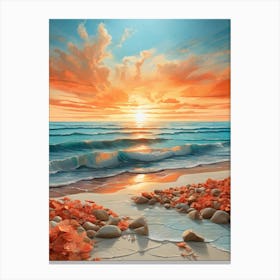 Sunset At The Beach 44 Canvas Print