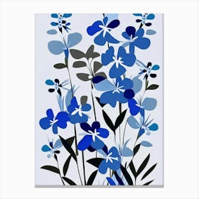 Wild Blue Phlox Wildflower Modern Muted Colours Canvas Print